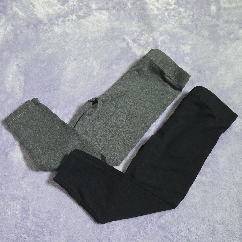 Girls Leggings in Charcoal and Jet Black